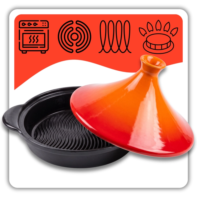 TAGINE GARNEK MAROKAŃSKI EMALIOWANY ŻELIWNY TAJINE TADŻIN TAŻIN 27 cm.png