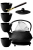 Czajnik żeliwny czarny 900ml z 4 czarkami