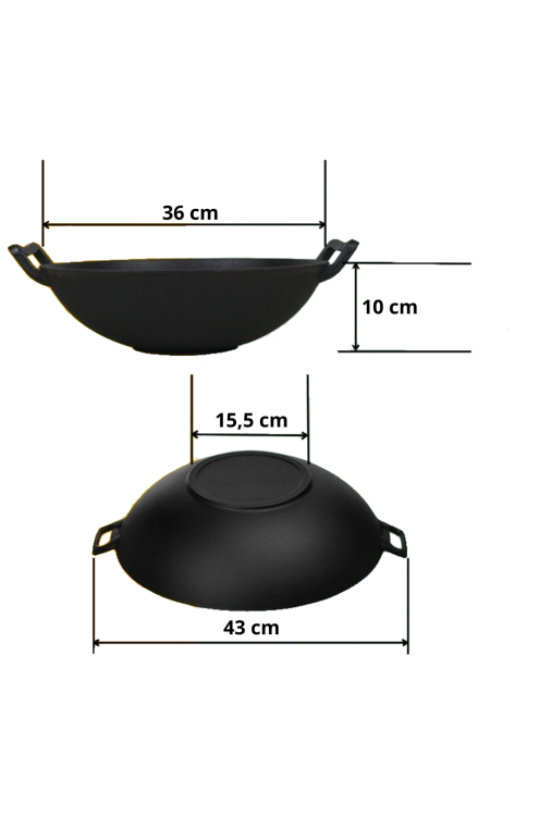 Wok żeliwny 36 cm