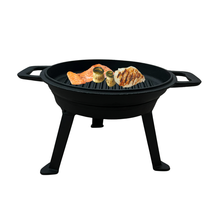 Kociołek żeliwny z patelnią 3 W 1 10L